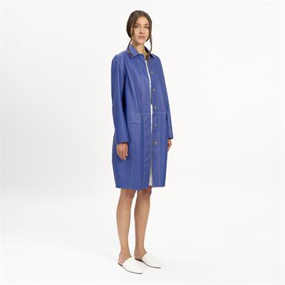 K14523 | LEATHER EGG-SHAPED COAT