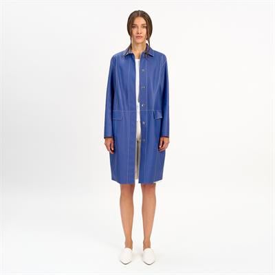 K14523 | LEATHER EGG-SHAPED COAT