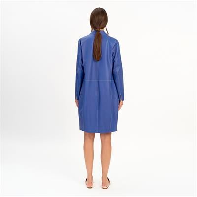 K14523 | LEATHER EGG-SHAPED COAT
