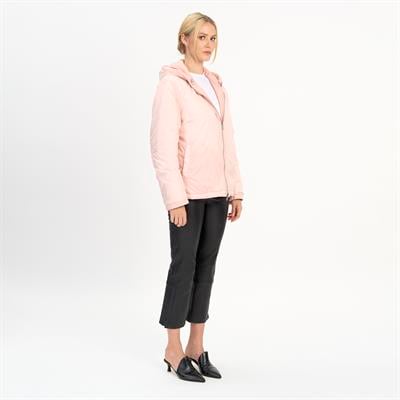 K14525 | LEATHER OVER PUFFER JACKET