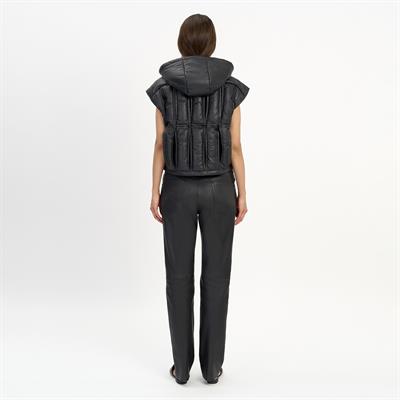 K14526 | Leather Cut-Out Puffer Gilet