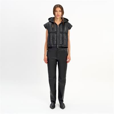 K14526 | Leather Cut-Out Puffer Gilet
