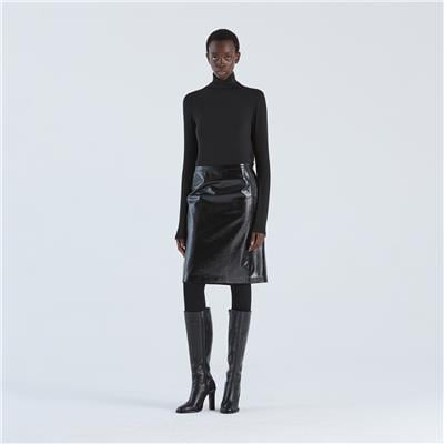 K14768 | Leather 4-Panel Skirt