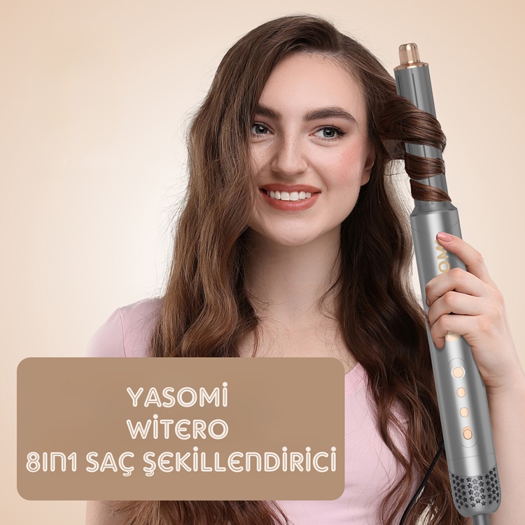Yasomi Witero 8-in-1 Ultra Airwrap Multi-Styler ile Saç Şekillendirme Seti