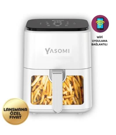 Yasomi Y35 Pro Beyaz Wifi'li 1350w 3,5 Litre Camlı Airfryer Fritöz ( Türkiye Garantili)