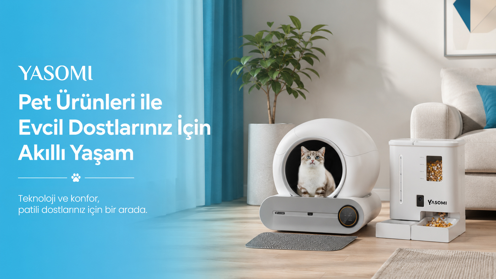 Yasomi Pet Ürünleri | Akıllı Kedi Tuvaleti ve Mama Kabı