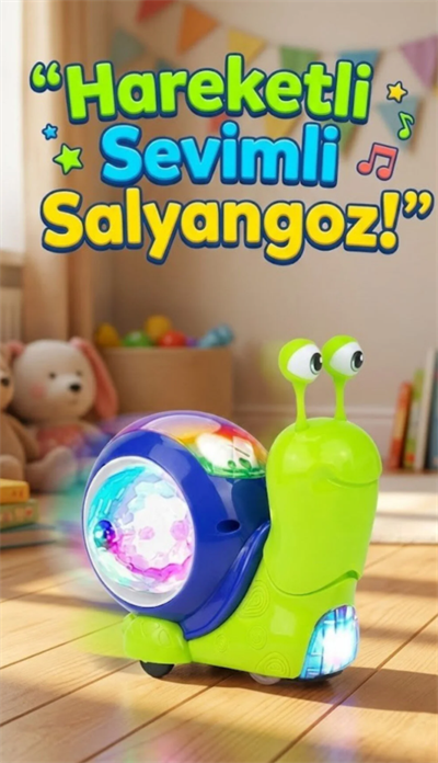Hareketli Işıklı Müzikli Salyangoz Oyuncak 