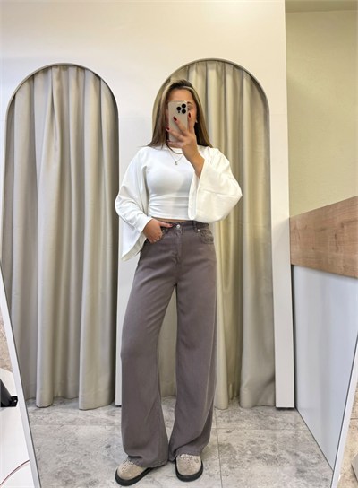 Adora Antrasit Beli Lastikli Tensel Jean