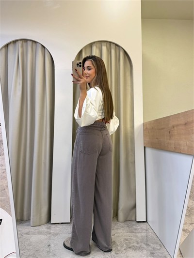 Adora Antrasit Beli Lastikli Tensel Jean
