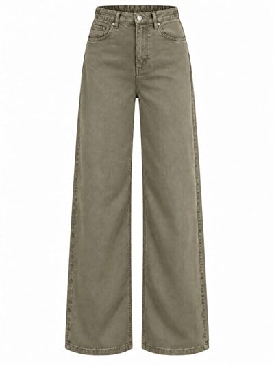Adora Haki Beli Lastikli Tensel Jean