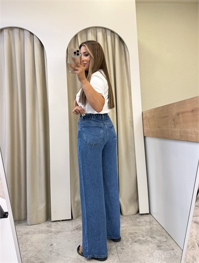 Adora K.Mavi Beli Lastikli Tensel Jean