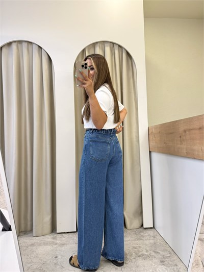 Adora K.Mavi Beli Lastikli Tensel Jean