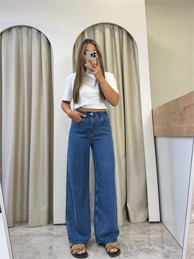 Adora K.Mavi Beli Lastikli Tensel Jean