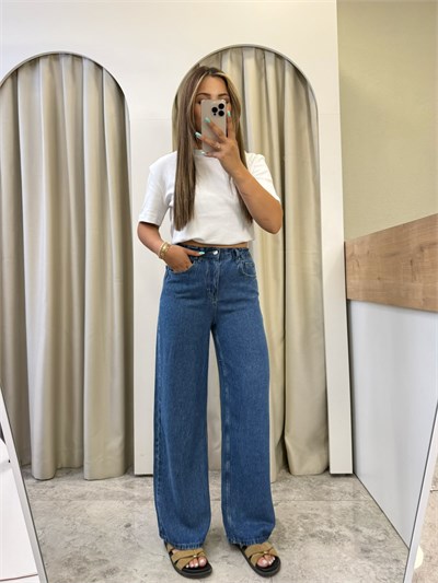 Adora K.Mavi Beli Lastikli Tensel Jean