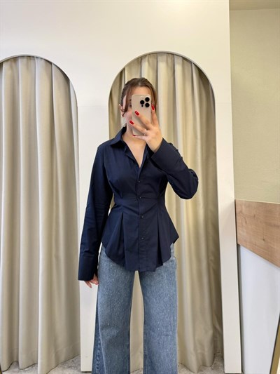 Alice Lacivert Pens Detaylı Gömlek