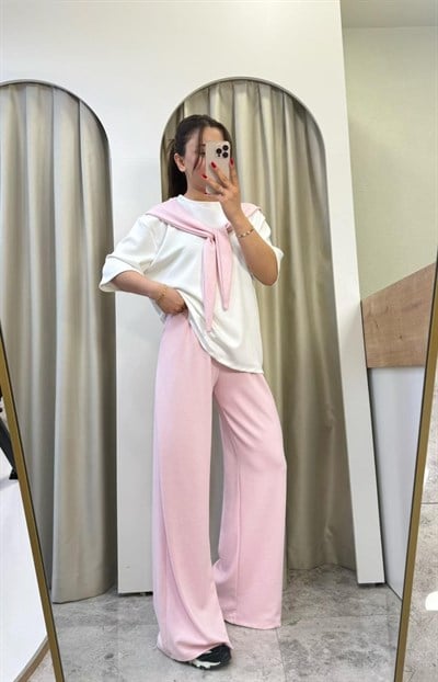 Alwis Pembe Fular Detaylı Takım 