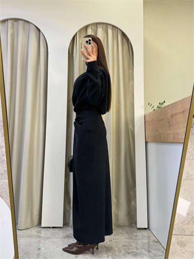Aura Etek Bluz Tensel Takım Siyah