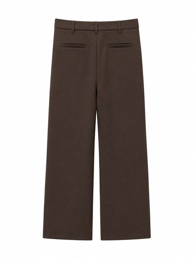 Azura Kahve Gizli Cep Detaylı Mini Flare Pantolon