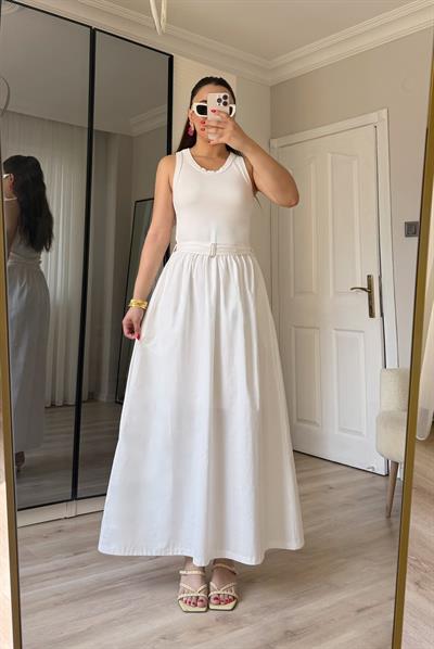Beyaz Marka Model Kemerli Elbise