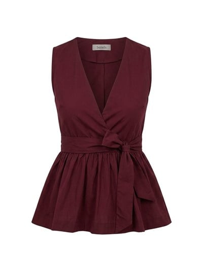 Bordo bağlama  poplin gömlek bluz