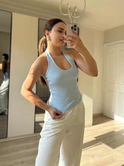 Boyundan geçmeli fitilli bluz-Mavi