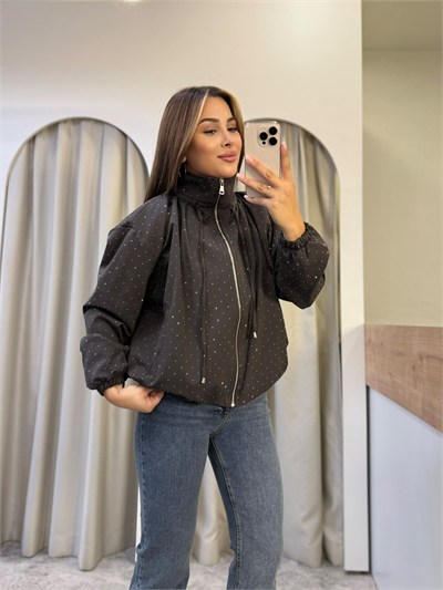 Bronco Kahve Taşlı Bomber Ceket