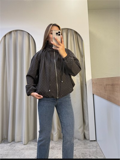 Bronco Kahve Taşlı Bomber Ceket
