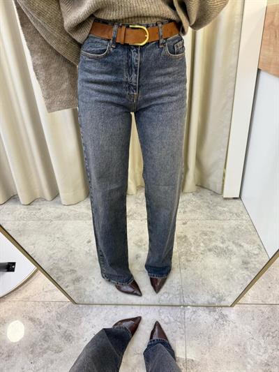 Camel Süet Kemerli Likralı Boru Paça Jean