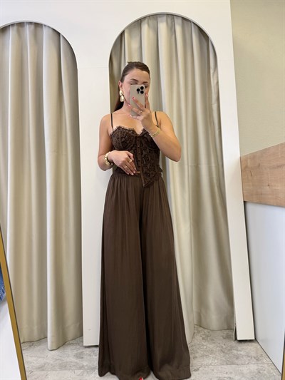 Catrin Kahve Beli Lastikli Tensel Palazzo