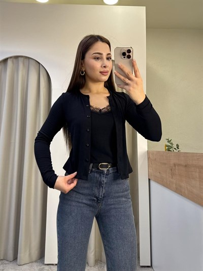 Cindy Oysh Siyah Atletli Modal Hırka