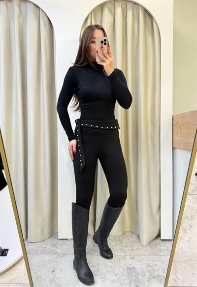 Class Siyah Modal Balıkçı Yaka Body