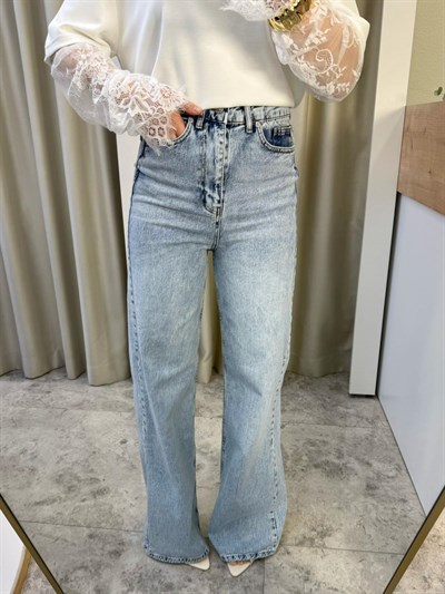 Crep Yüksek Bel Likralı Zara Jean