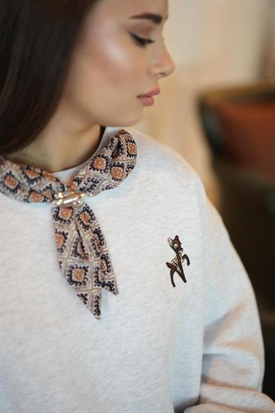 Fular Detaylı Oversize Sweatshirt