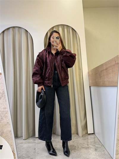 Glamor Bordo Marka Muadil Parlak Mont