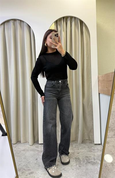 Harres Füme Yıkamalı Boru Paça Jean