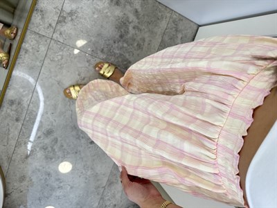 Jolly Pembe Ekose Şalvar Pantolon