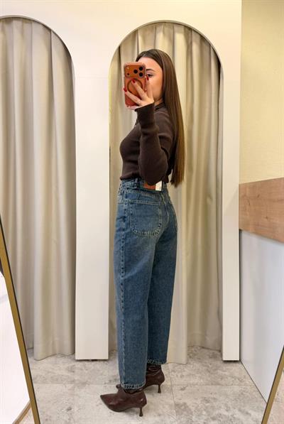 Lopez Yüksek Bel Baggy Jean