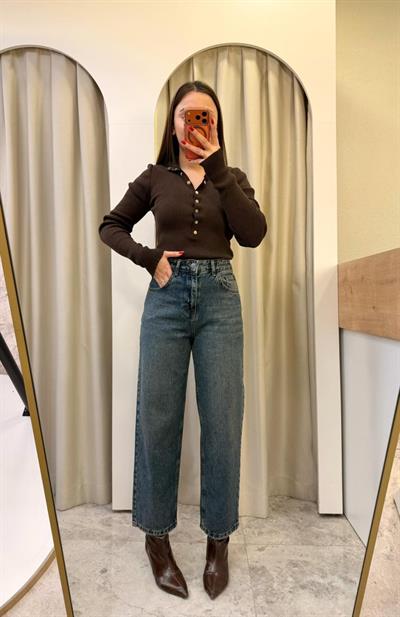 Lopez Yüksek Bel Baggy Jean