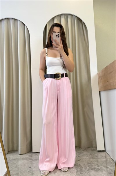 Maleis Pembe Kemerli Tensel Palazzo