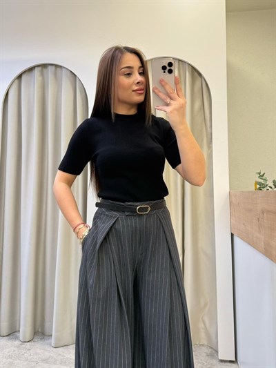 Orj Marka Siyah Massi Basic Tişört