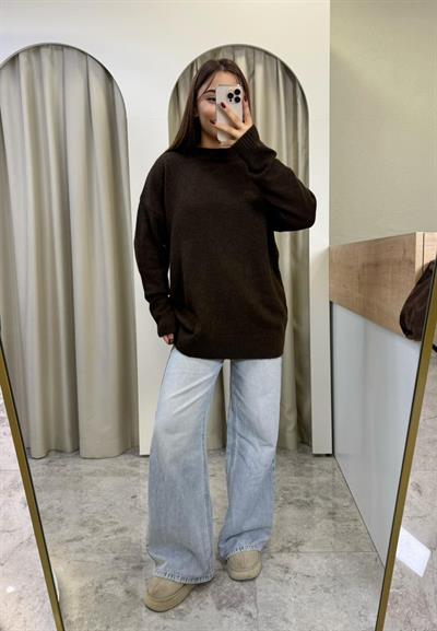 Oversize Pinterest Kazak-Acı Kahve