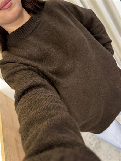 Oversize Pinterest Kazak-Acı Kahve