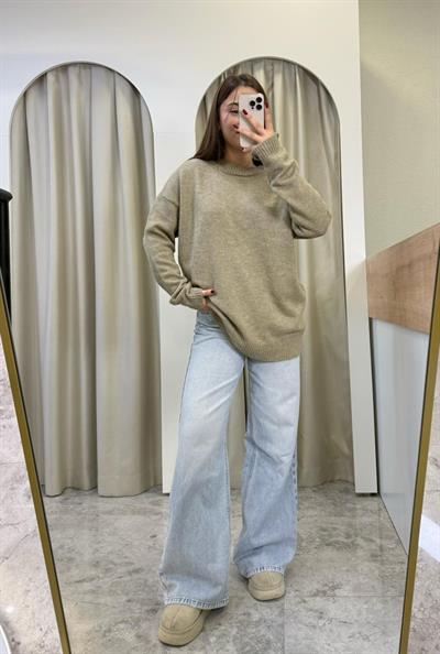 Oversize Pinterest Kazak-Sütlü Kahve