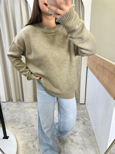 Oversize Pinterest Kazak-Sütlü Kahve