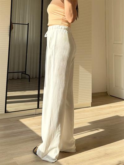 Premium Beyaz Keten Palazzo
