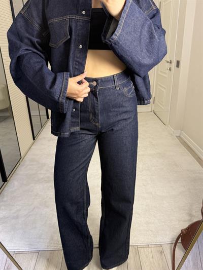 Premium Kuşaklı Denim Takım