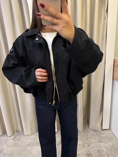 Premium Zr Süet Bomber Ceket Siyah
