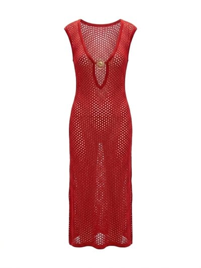Reddy Kırmızı Gold Tokalı Beachwear Elbise