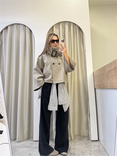 Roxy Vizon Dik Kemerli Yaka Trenç