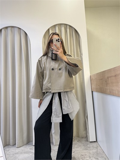 Roxy Vizon Dik Kemerli Yaka Trenç